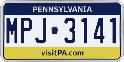PA license plate MPJ3141