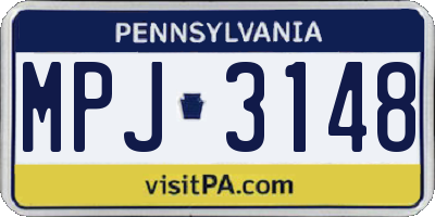 PA license plate MPJ3148
