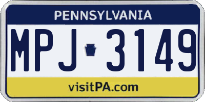 PA license plate MPJ3149