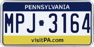 PA license plate MPJ3164