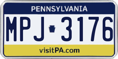 PA license plate MPJ3176