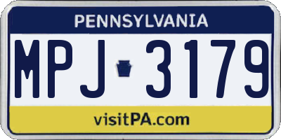 PA license plate MPJ3179