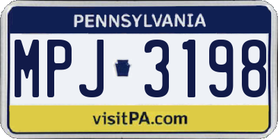 PA license plate MPJ3198