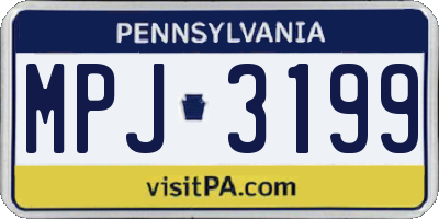 PA license plate MPJ3199