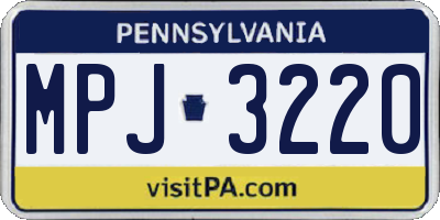 PA license plate MPJ3220