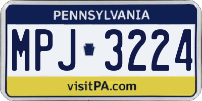 PA license plate MPJ3224