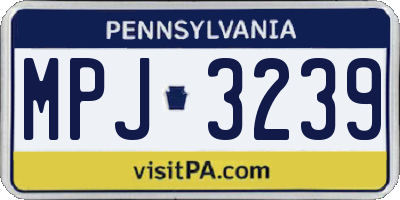 PA license plate MPJ3239