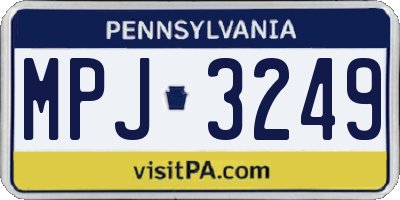 PA license plate MPJ3249