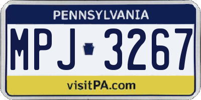 PA license plate MPJ3267