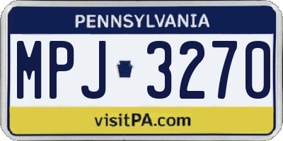 PA license plate MPJ3270
