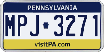 PA license plate MPJ3271