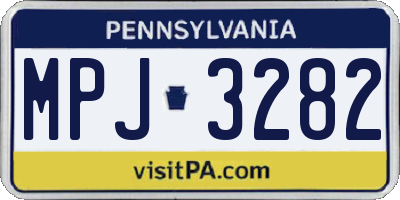 PA license plate MPJ3282