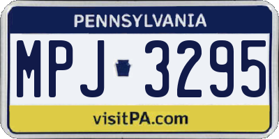PA license plate MPJ3295