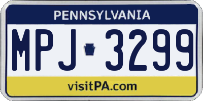 PA license plate MPJ3299