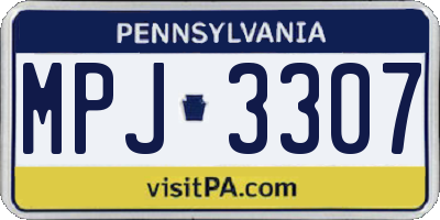 PA license plate MPJ3307