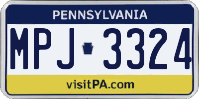 PA license plate MPJ3324