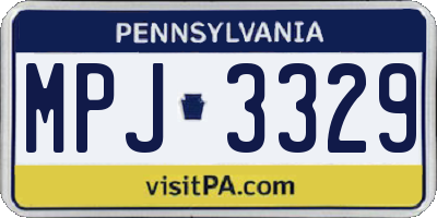 PA license plate MPJ3329