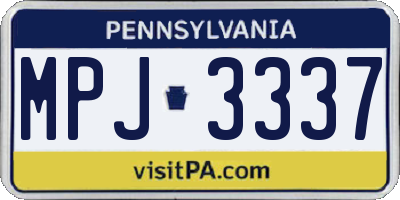 PA license plate MPJ3337