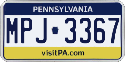 PA license plate MPJ3367