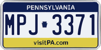 PA license plate MPJ3371