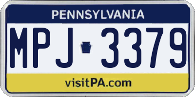 PA license plate MPJ3379