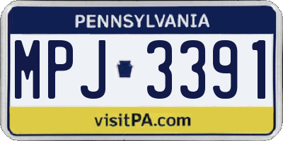 PA license plate MPJ3391