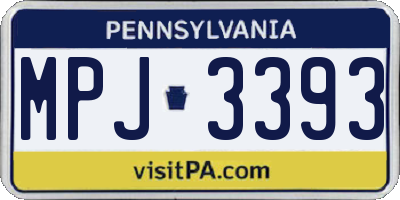 PA license plate MPJ3393