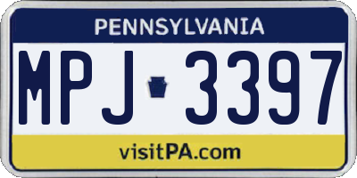 PA license plate MPJ3397