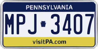PA license plate MPJ3407