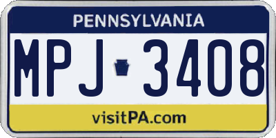 PA license plate MPJ3408
