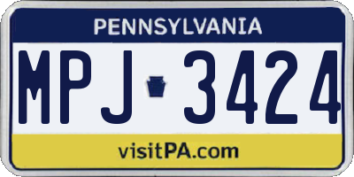 PA license plate MPJ3424