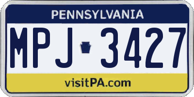 PA license plate MPJ3427