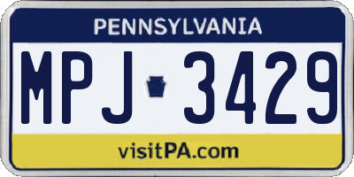 PA license plate MPJ3429