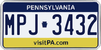 PA license plate MPJ3432