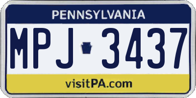 PA license plate MPJ3437