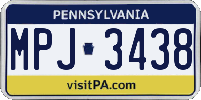PA license plate MPJ3438