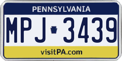 PA license plate MPJ3439