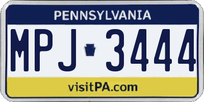 PA license plate MPJ3444
