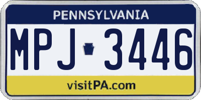 PA license plate MPJ3446