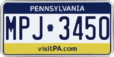 PA license plate MPJ3450