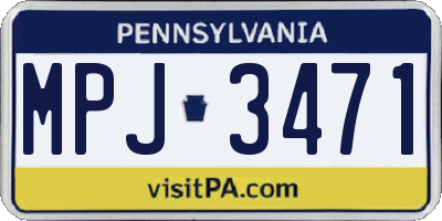 PA license plate MPJ3471