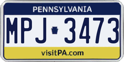 PA license plate MPJ3473