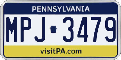 PA license plate MPJ3479