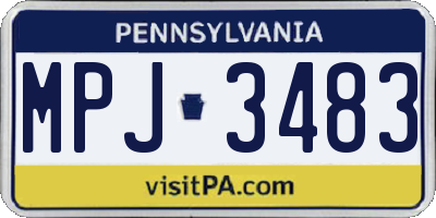 PA license plate MPJ3483