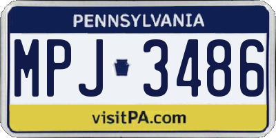 PA license plate MPJ3486