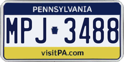 PA license plate MPJ3488