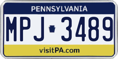 PA license plate MPJ3489