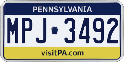 PA license plate MPJ3492