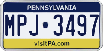PA license plate MPJ3497