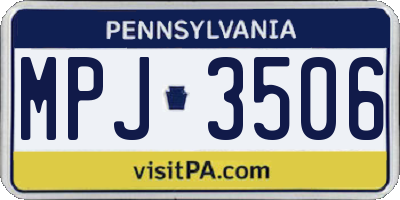 PA license plate MPJ3506